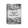 Arise to Battle Camo Spiral Notebook — Ruled Journal for Military-Inspired Notes
