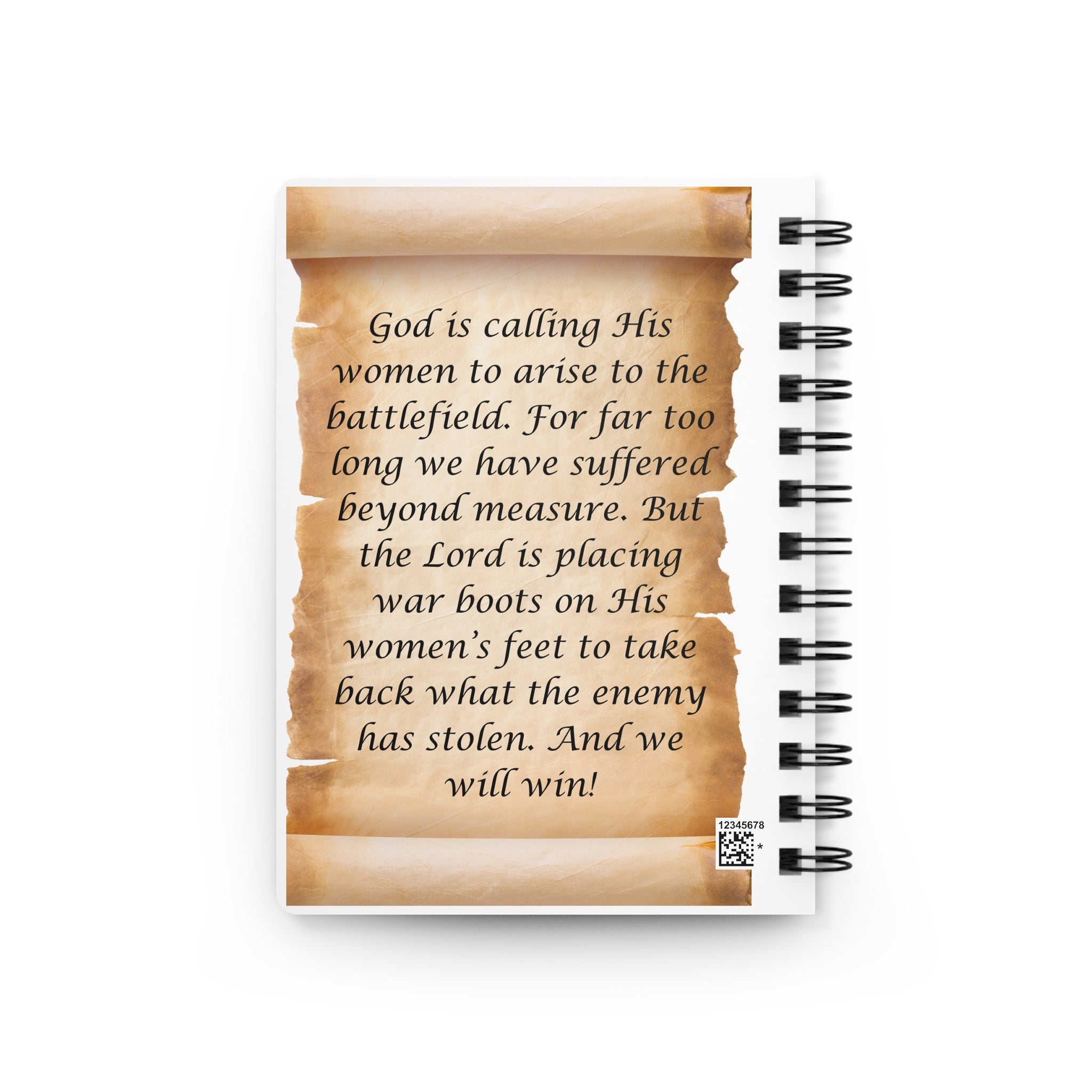 Women in the Trenches Arise to Battle Spiral Bound Journal | Christian Warfare Prayer Notebook