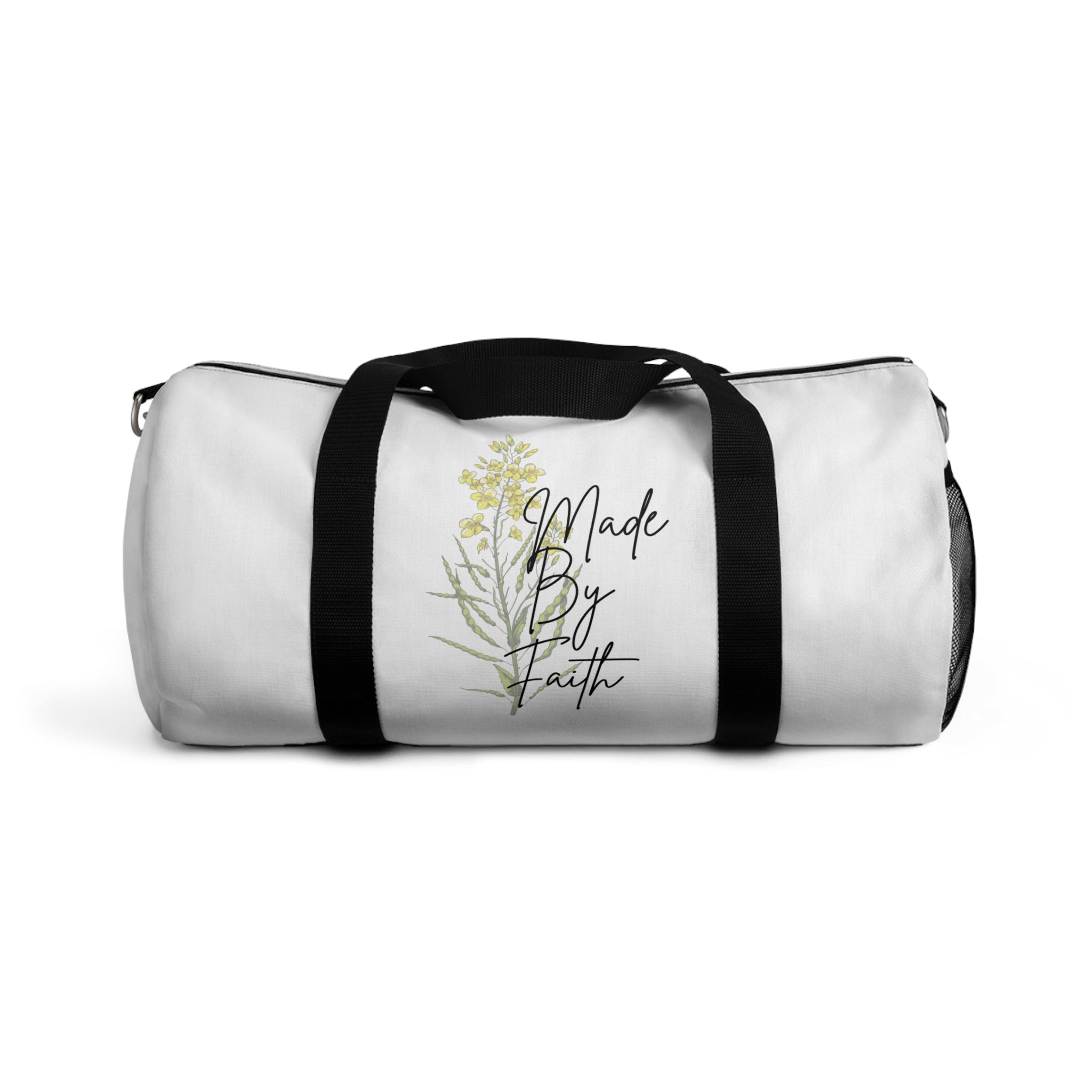 Made By Faith Floral Duffel Bag – Inspirational Travel & Gym Bag