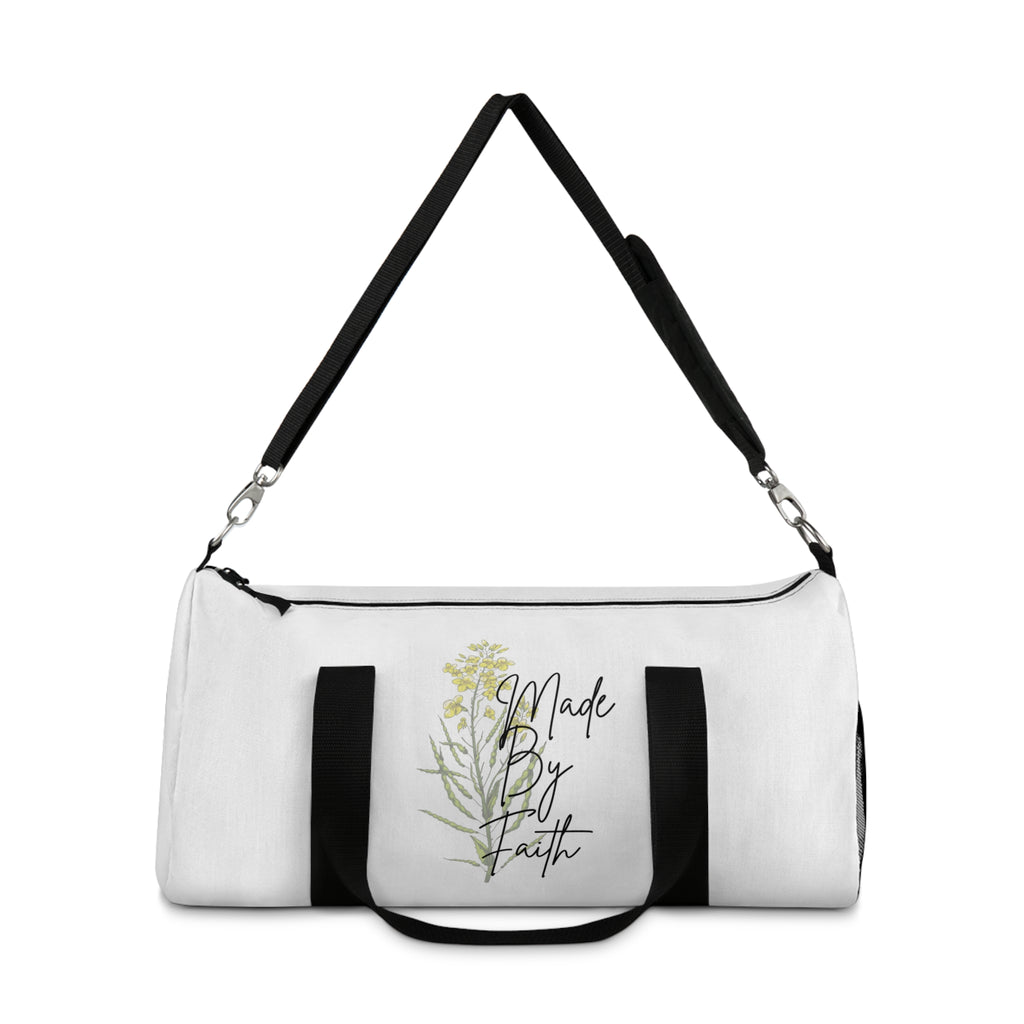 Made By Faith Floral Duffel Bag – Inspirational Travel & Gym Bag