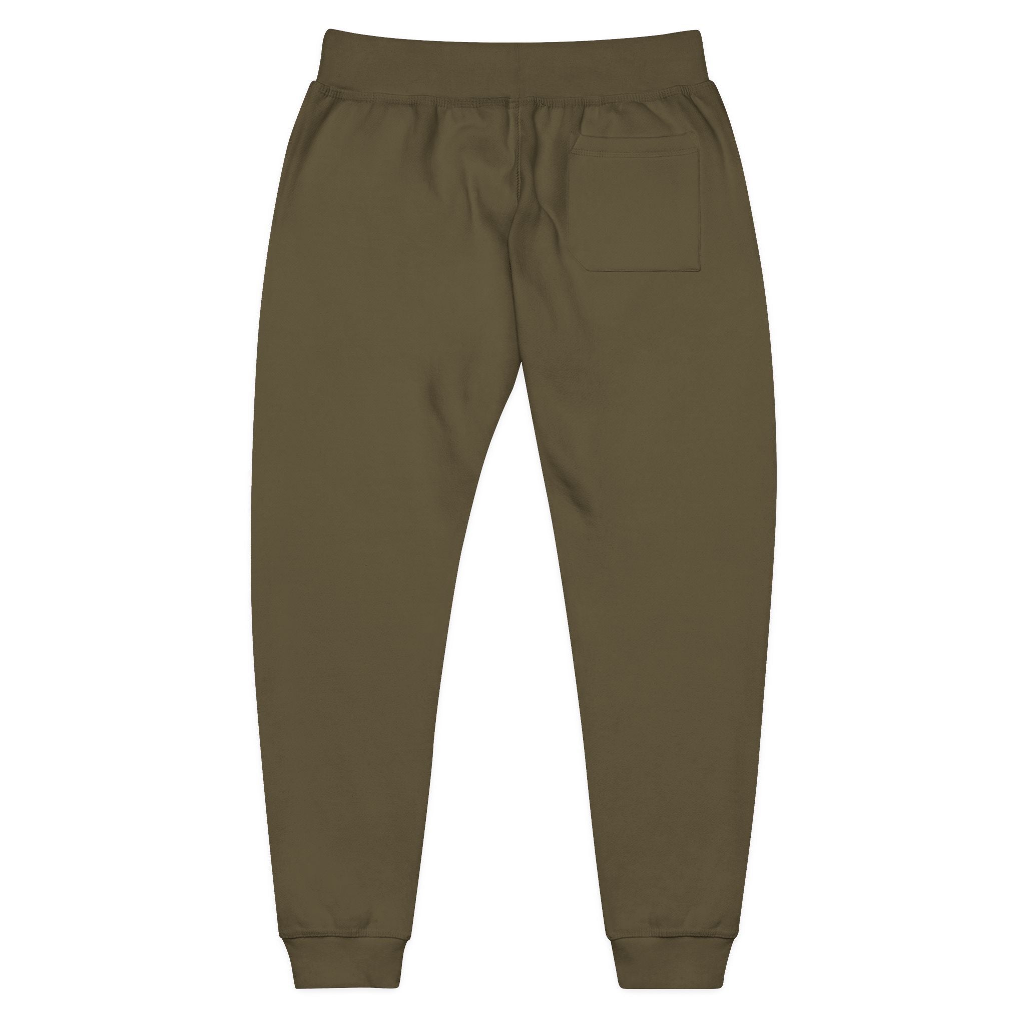 Embroidered Olive Fleece Sweatpants — Cozy Joggers