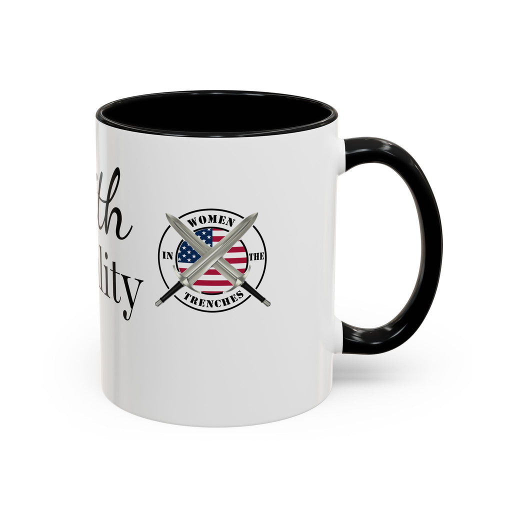 Faith Over Fear Coffee Mug — Women in the Trenches Patriotic Accent Mug (11/15 oz)