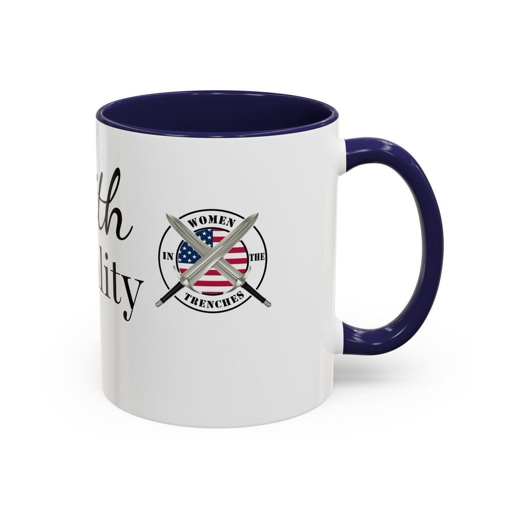 Faith Over Fear Coffee Mug — Women in the Trenches Patriotic Accent Mug (11/15 oz)