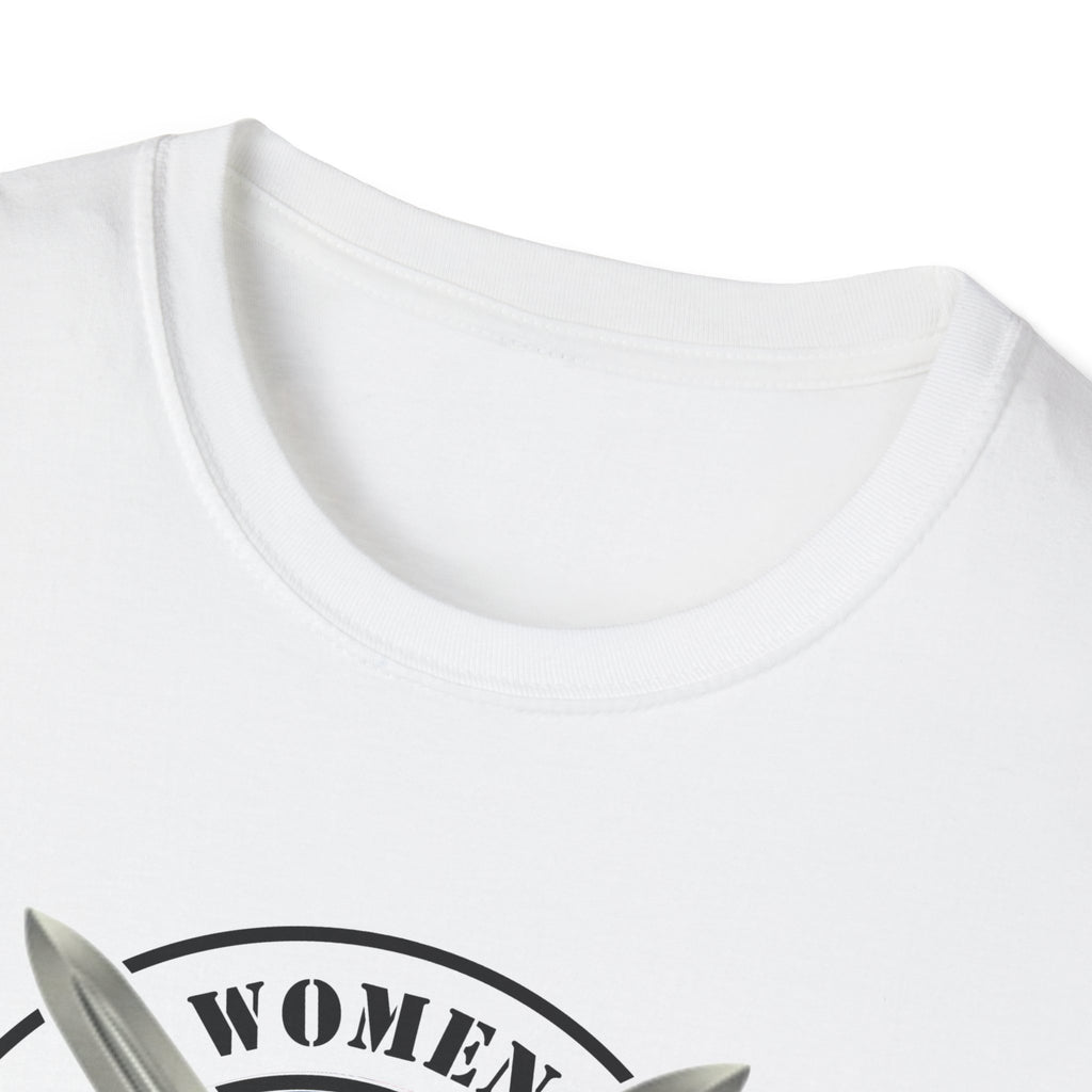 Women in the Trenches Arise To Battle T-Shirt | American Flag Shield, Crossed Bayonets