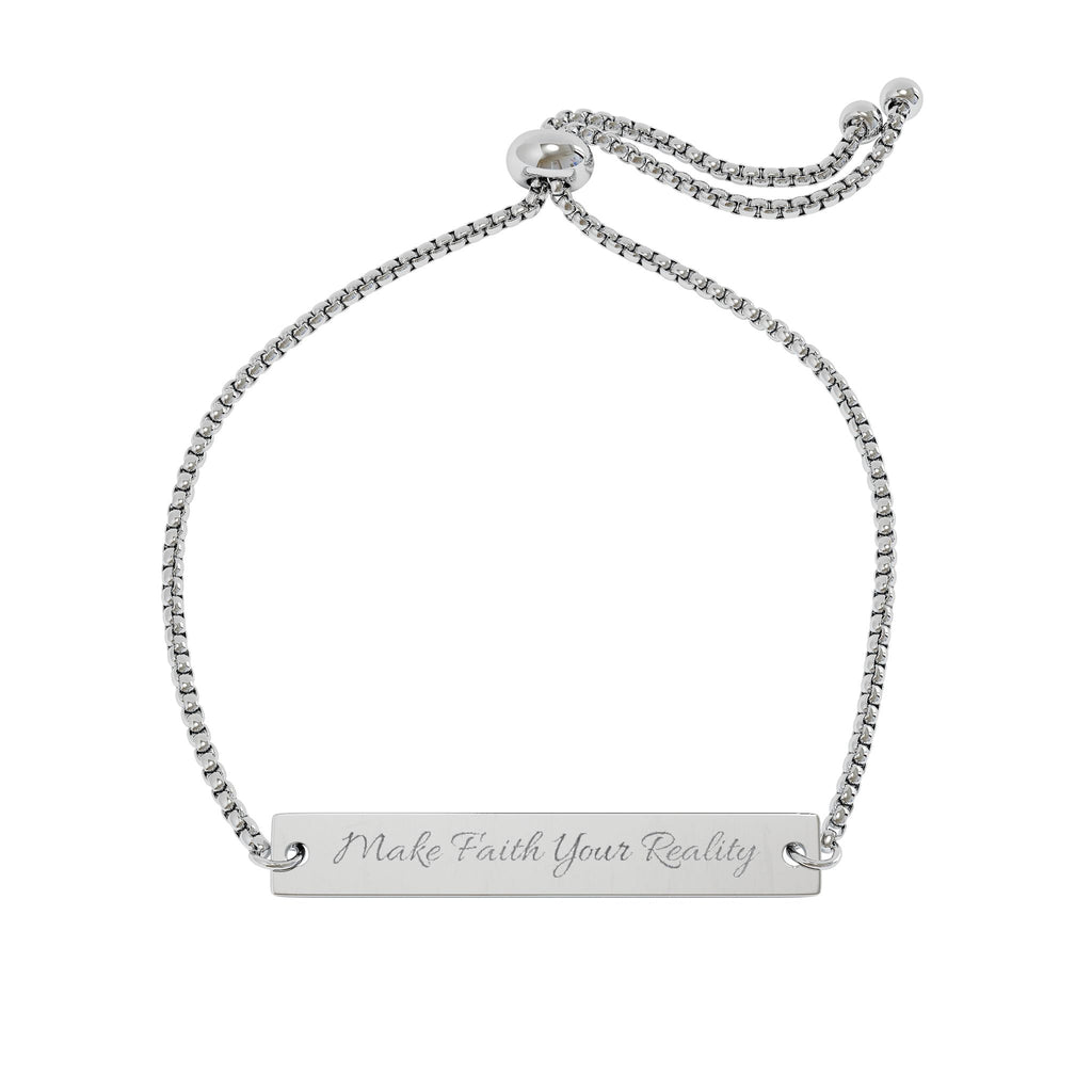 Engravable Adjustable Bar Bracelet — Personalized Name & Message Jewelry