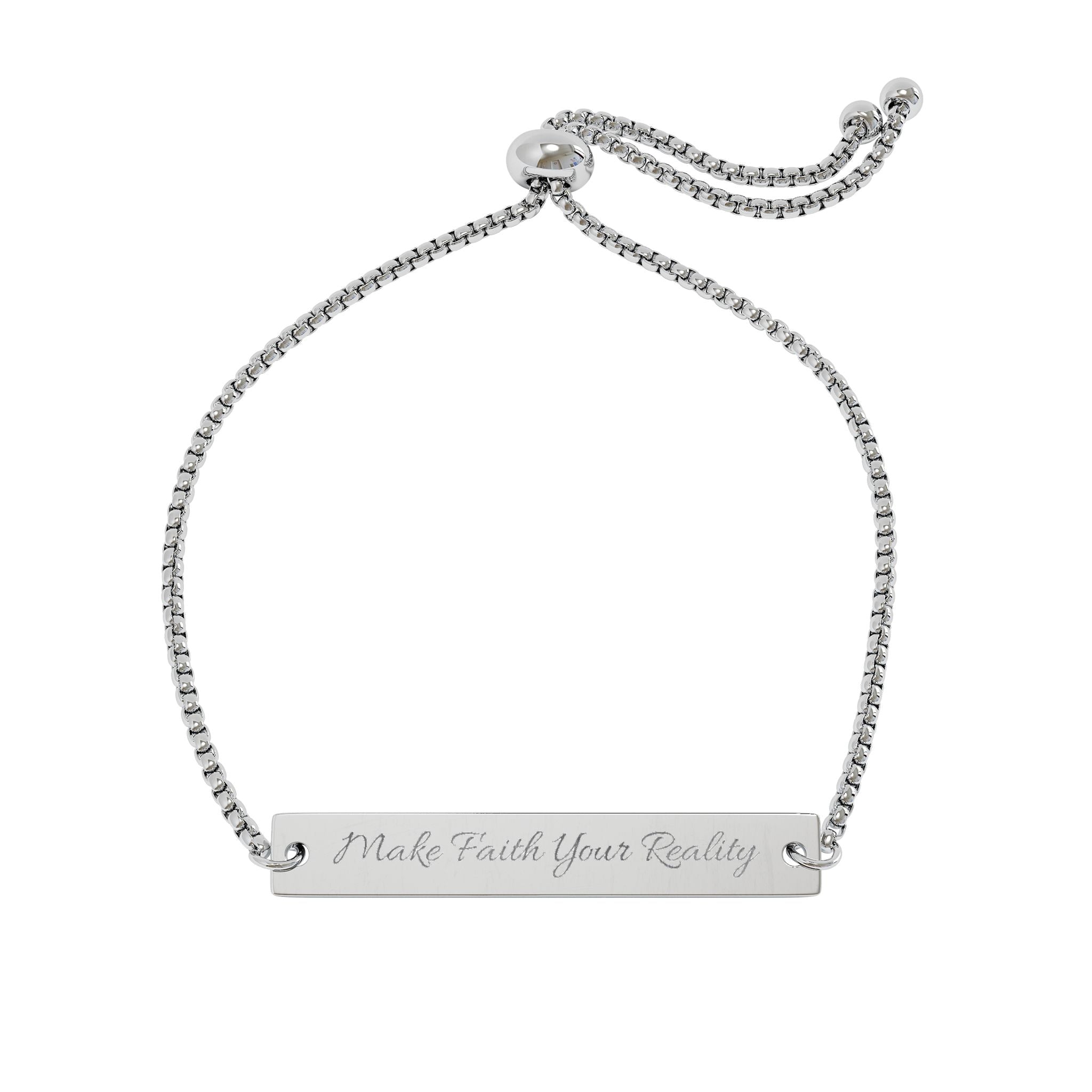 Engravable Adjustable Bar Bracelet — Personalized Name & Message Jewelry