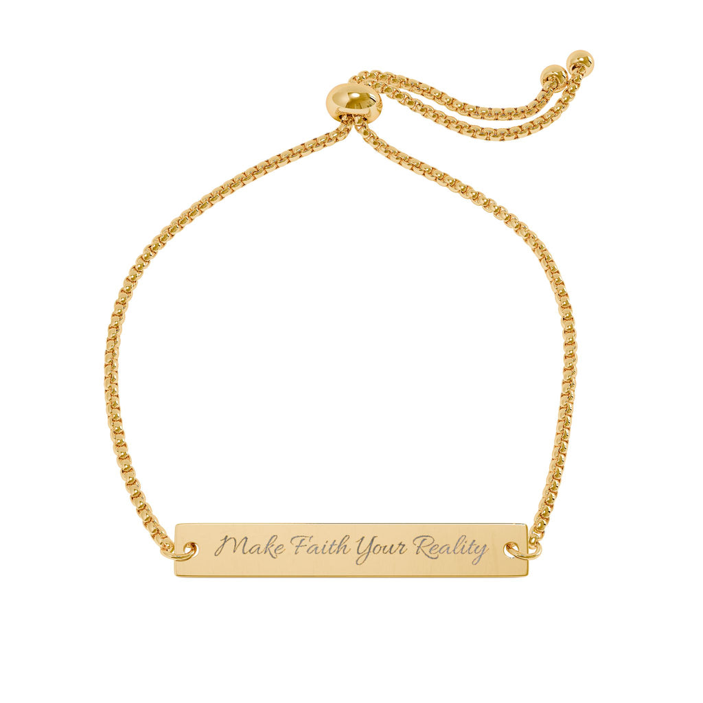 Engravable Adjustable Bar Bracelet — Personalized Name & Message Jewelry