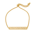 Engravable Adjustable Bar Bracelet — Personalized Name & Message Jewelry