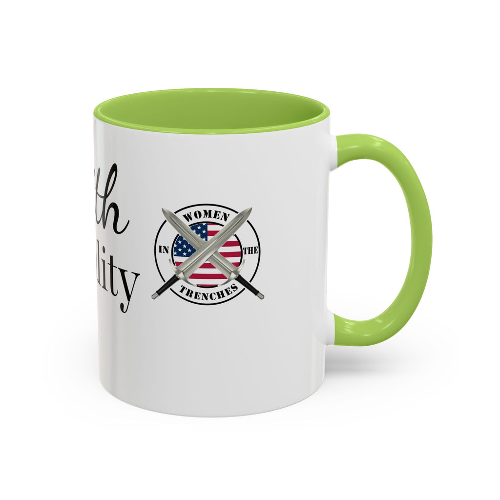 Faith Over Fear Coffee Mug — Women in the Trenches Patriotic Accent Mug (11/15 oz)