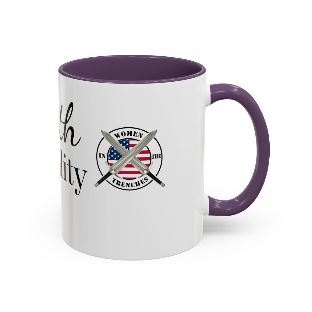 Faith Over Fear Coffee Mug — Women in the Trenches Patriotic Accent Mug (11/15 oz)