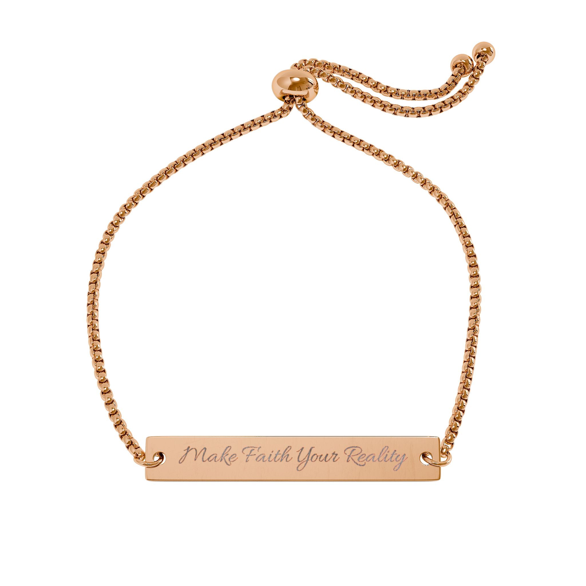 Engravable Adjustable Bar Bracelet — Personalized Name & Message Jewelry